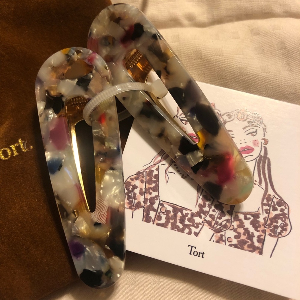 Tort Hairware Cora Clip in Multi Marble